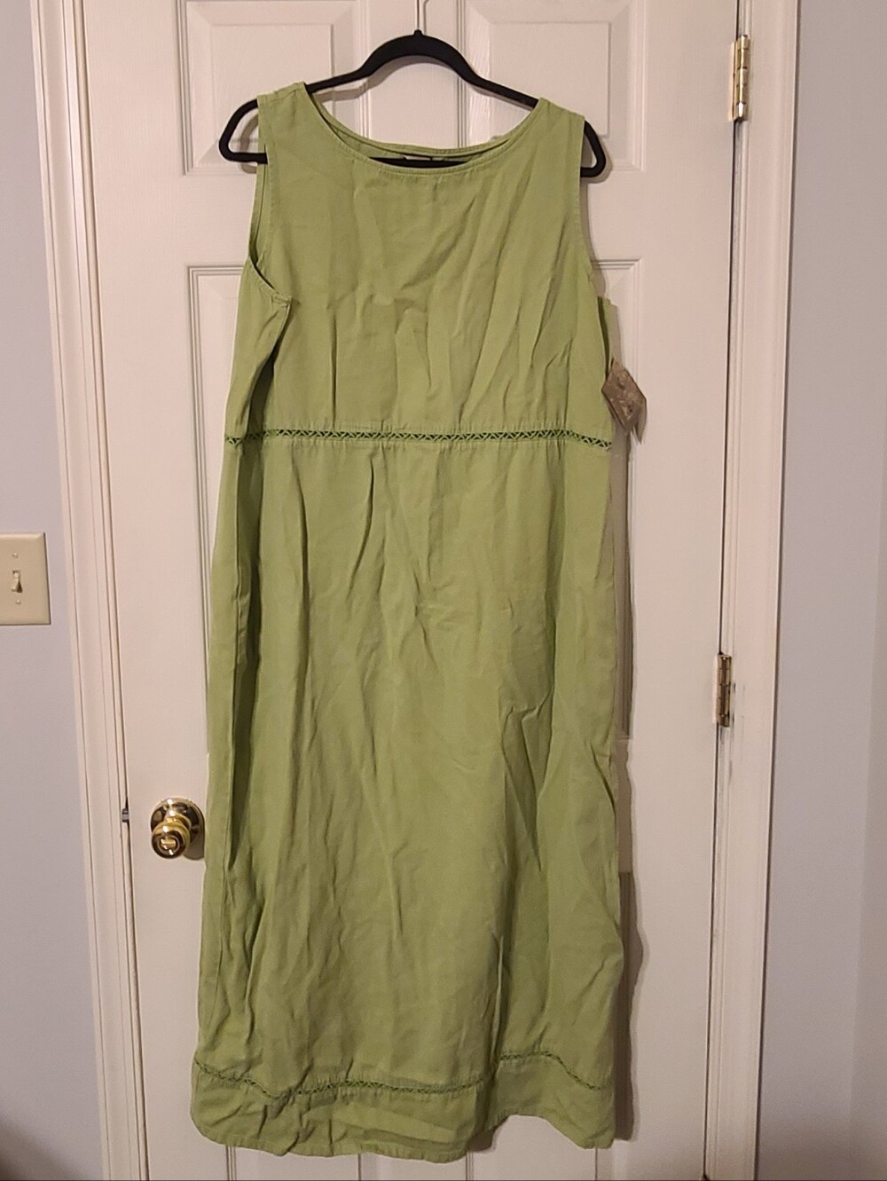 Vintage Sleeveless Light Green Maxi Dress - Classic Summer Style - Size XL